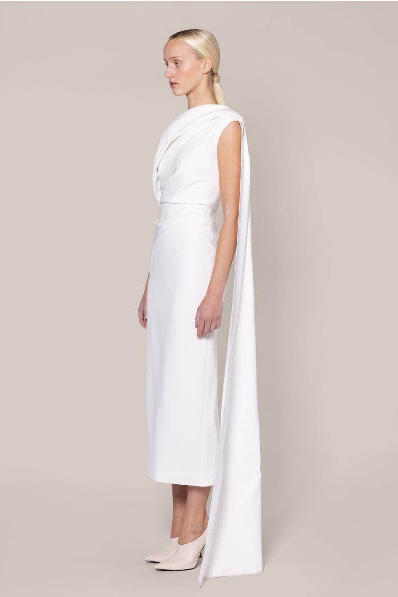 Maite Crepe Bridal Dress, Alternate, color, Ivory