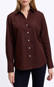 Foxcroft Mary Non-Iron Cotton Oxford Button-Up Shirt
