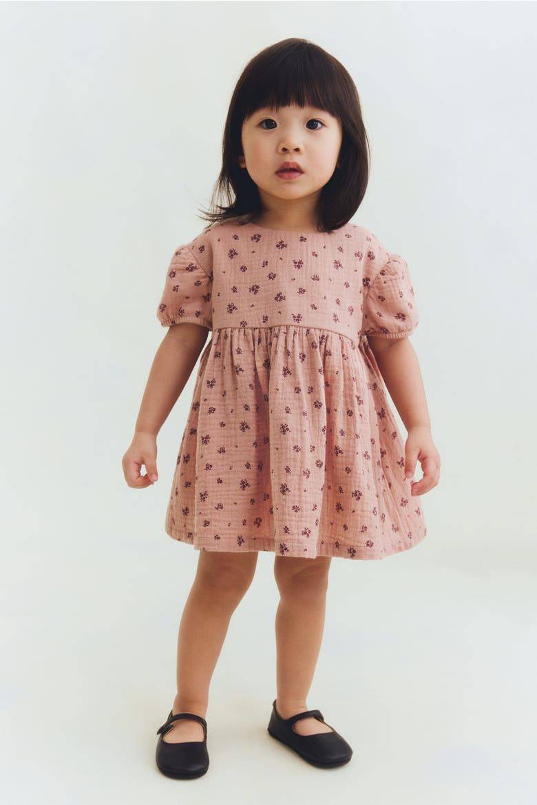 Cotton Muslin Dress, Alternate, color, Dusty pink/floral