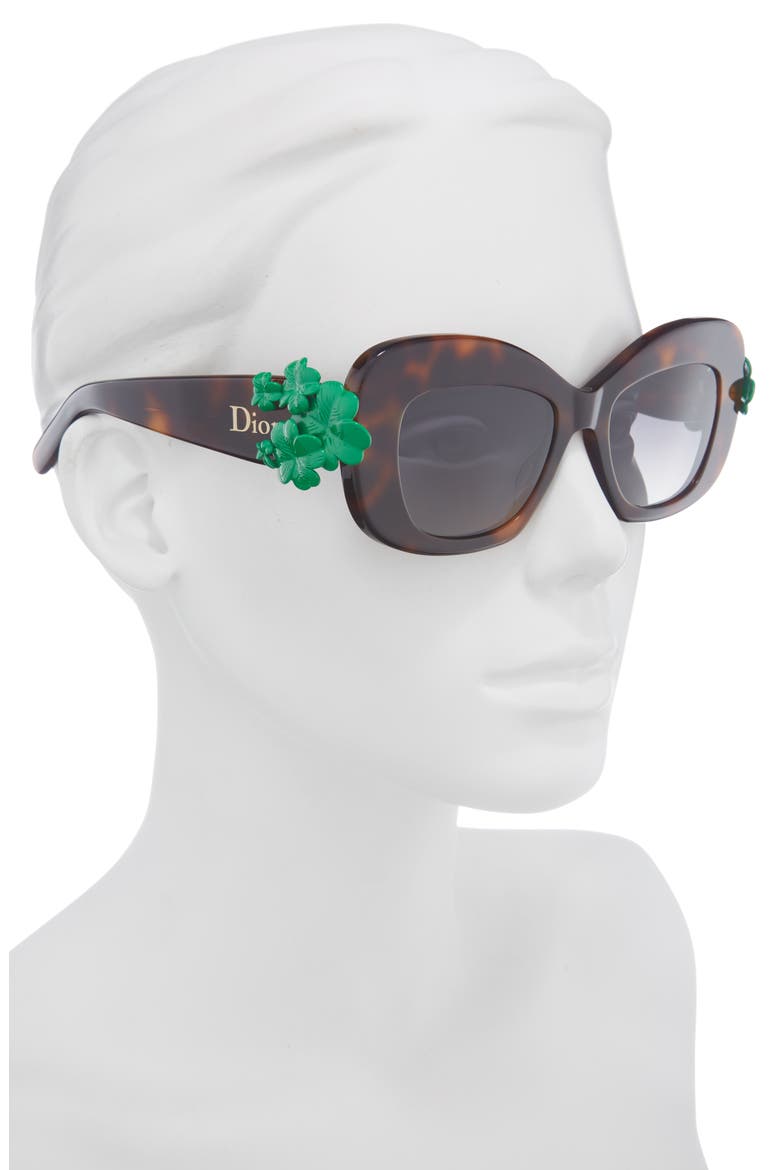 'Dior Clover S3I 51mm Gradient Butterfly Sunglasses, Alternate, color, BLONDE HAVANA / GRADIENT SMOKE