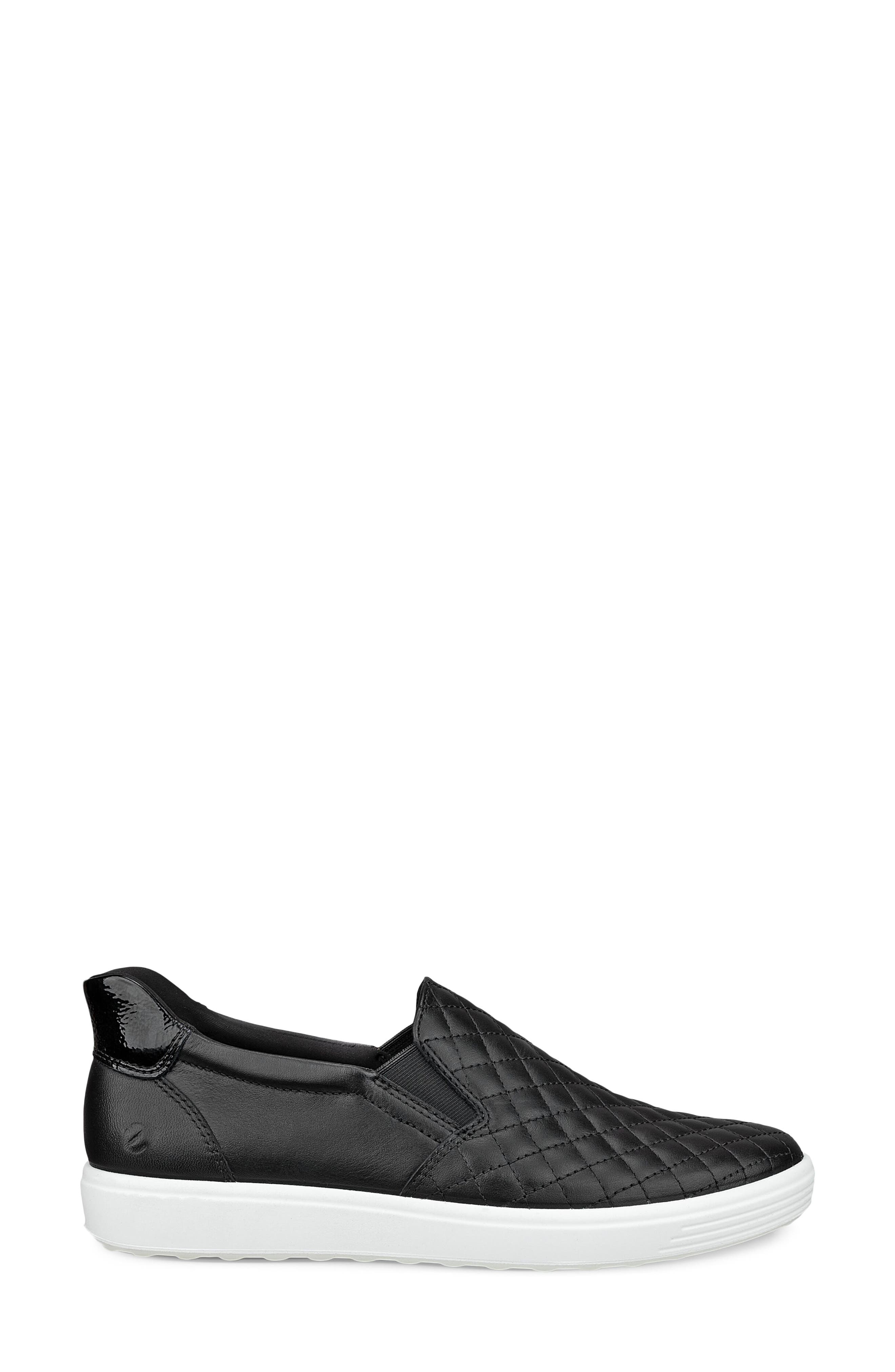 ECCO Soft 7 Slip-On Quilted Sneaker, Alternate, color, Black/ Black