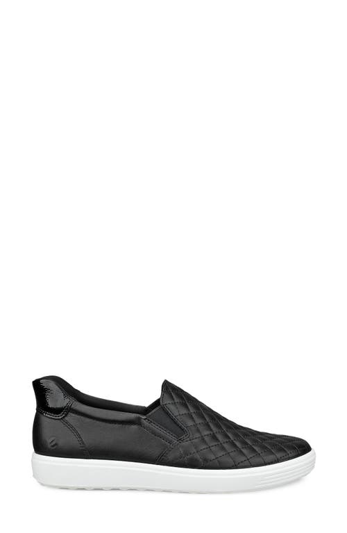 Ecco Soft 7 Slip-on Quilted Sneaker In Black