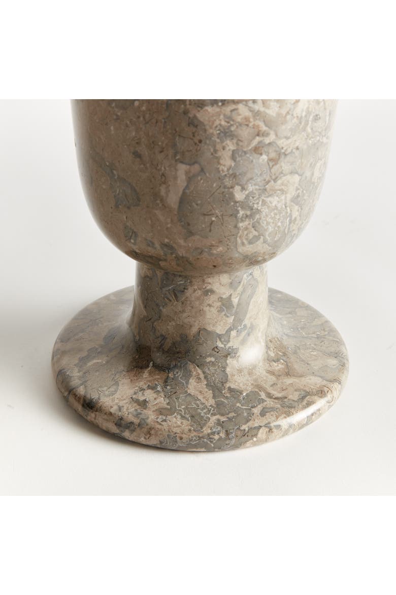Claria Footed Vase - Gray Marble - Unique Veining Design, Alternate, color, Gray