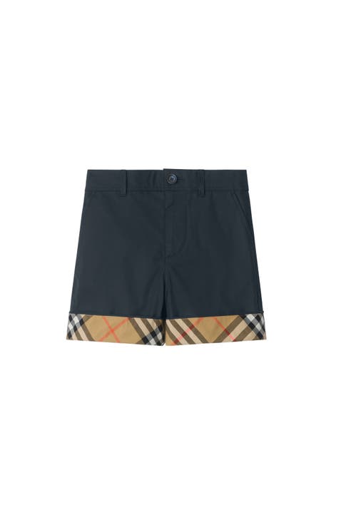 Check Turn-up Cotton Shorts