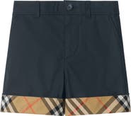 Burberry Check Turn-up Cotton Shorts