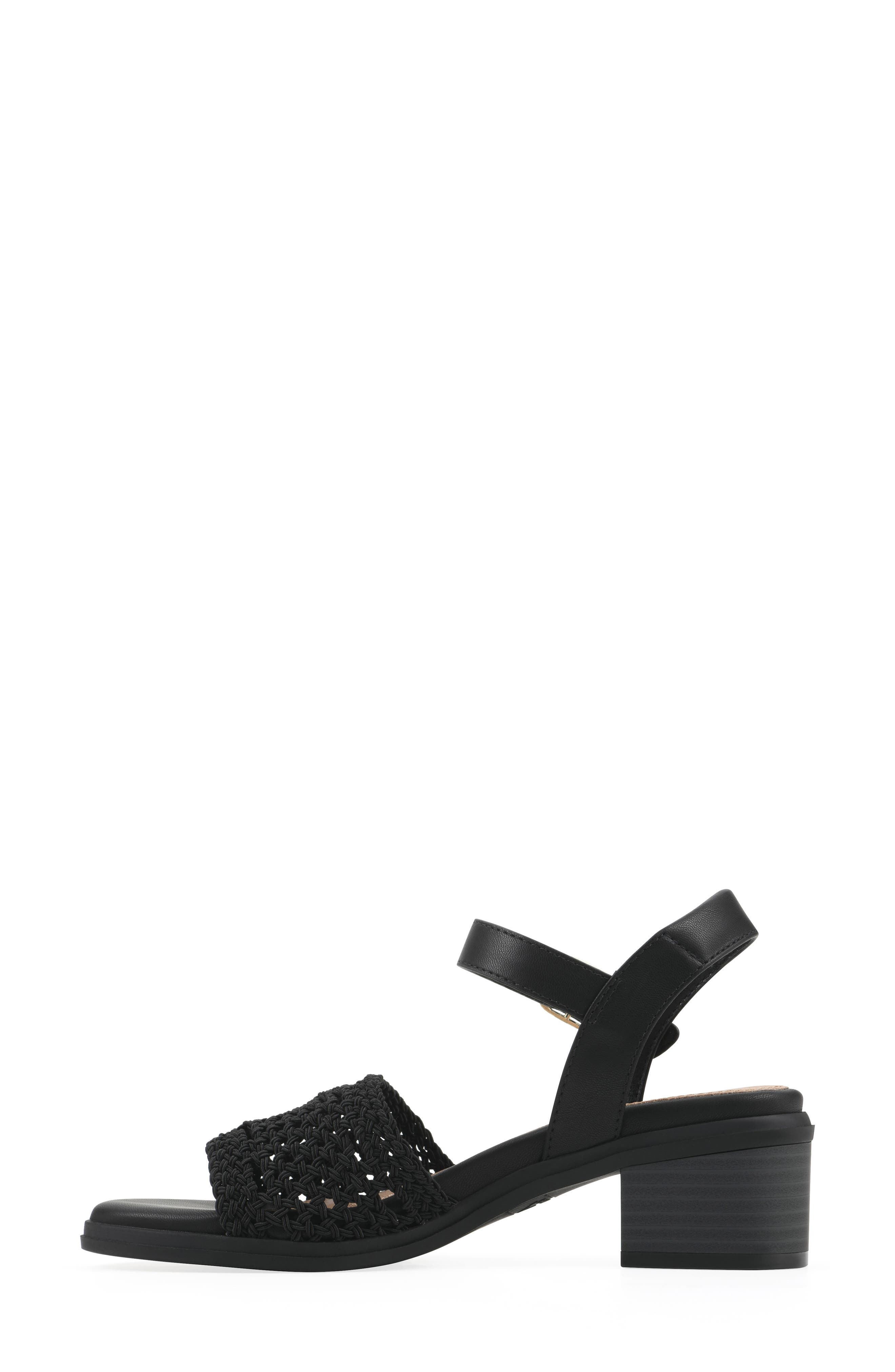 CLIFFS BY WHITE MOUNTAIN Cortland Block Heel Sandal, Alternate, color, Black/ Burnished/ Smooth