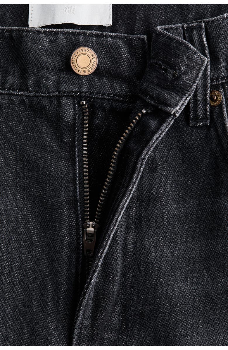 H&M Super Wide High Waist Jeans, Alternate, color, Washed Black