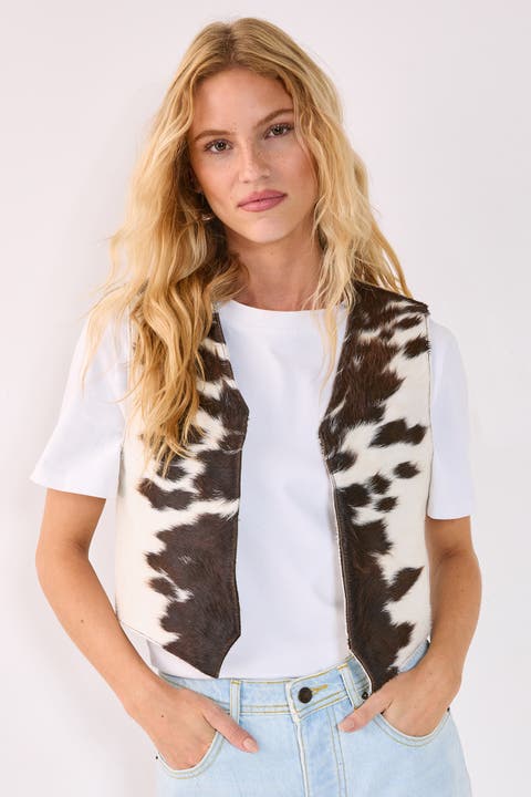 Cow Hide Leather Waistcoat