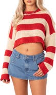EDIKTED Ozzy Stripe Crop Sweater