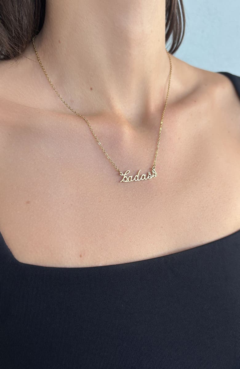 Adornia 'Badass' Pendant Necklace, Alternate, color, Gold