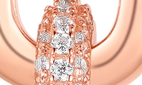 Suzy Levian Pavé Cubic Zirconia Chain Drop Huggie Hoop Earrings