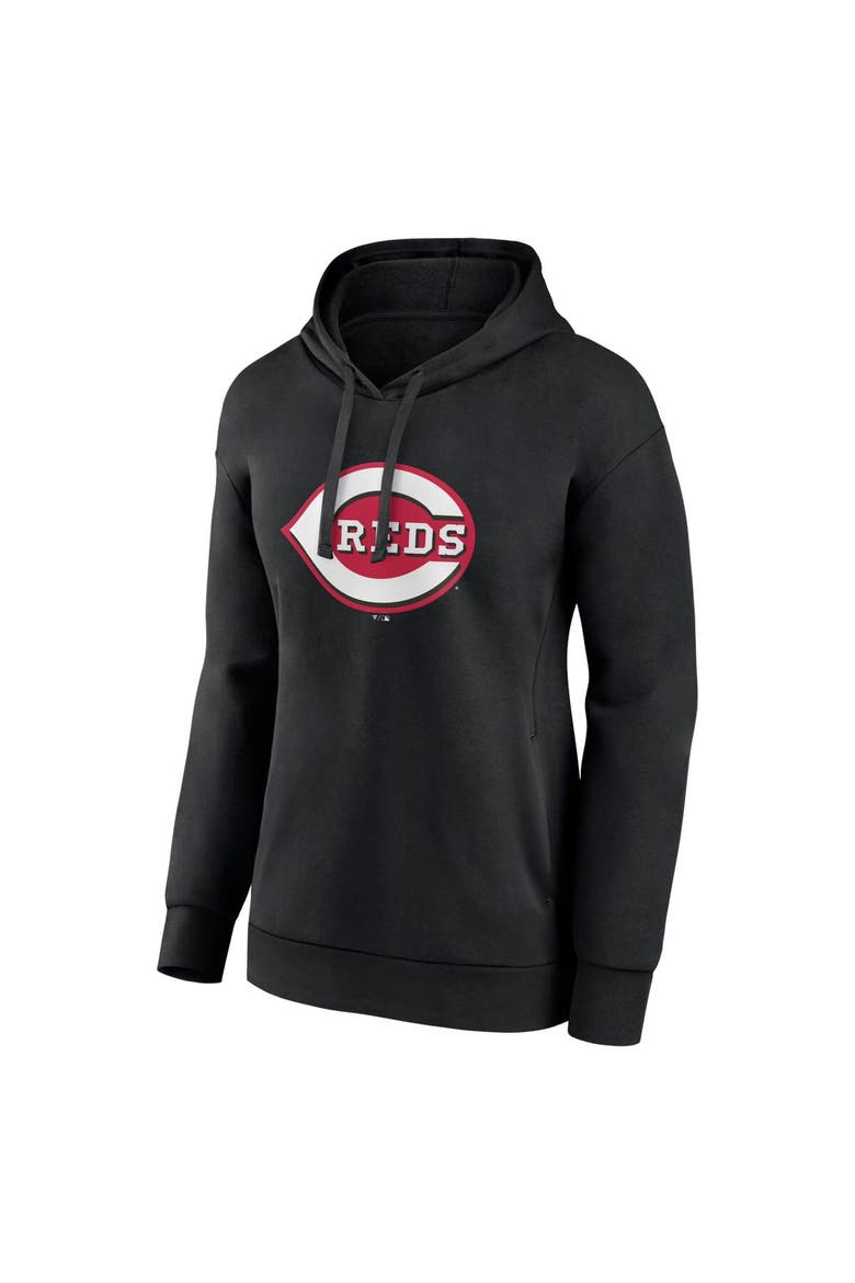 Women's Fanatics Branded Black Cincinnati Reds Logo Pullover Hoodie, Alternate, color, Black