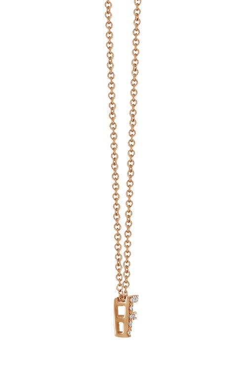 Bony Levy Diamond Pavé Initial Pendant Necklace In 18k Rose Gold - F