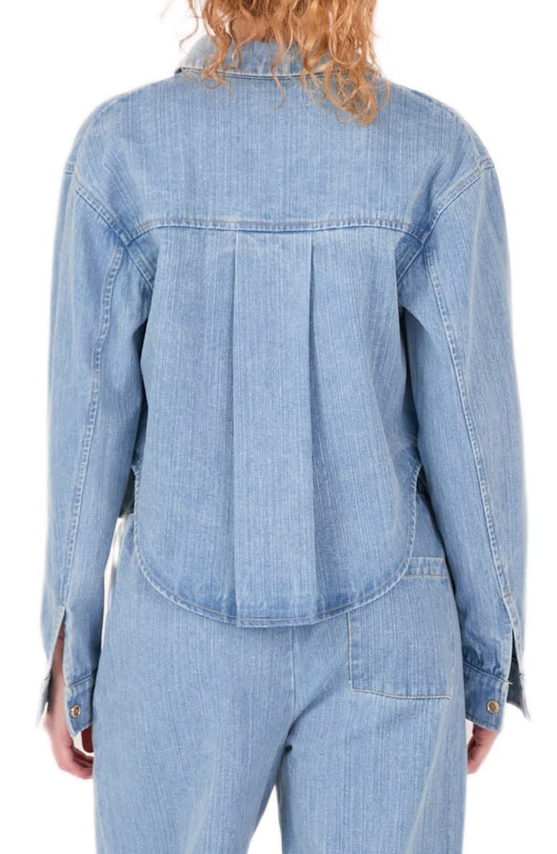 English Factory Crop Denim Button-Up Shirt, Alternate, color, Denim