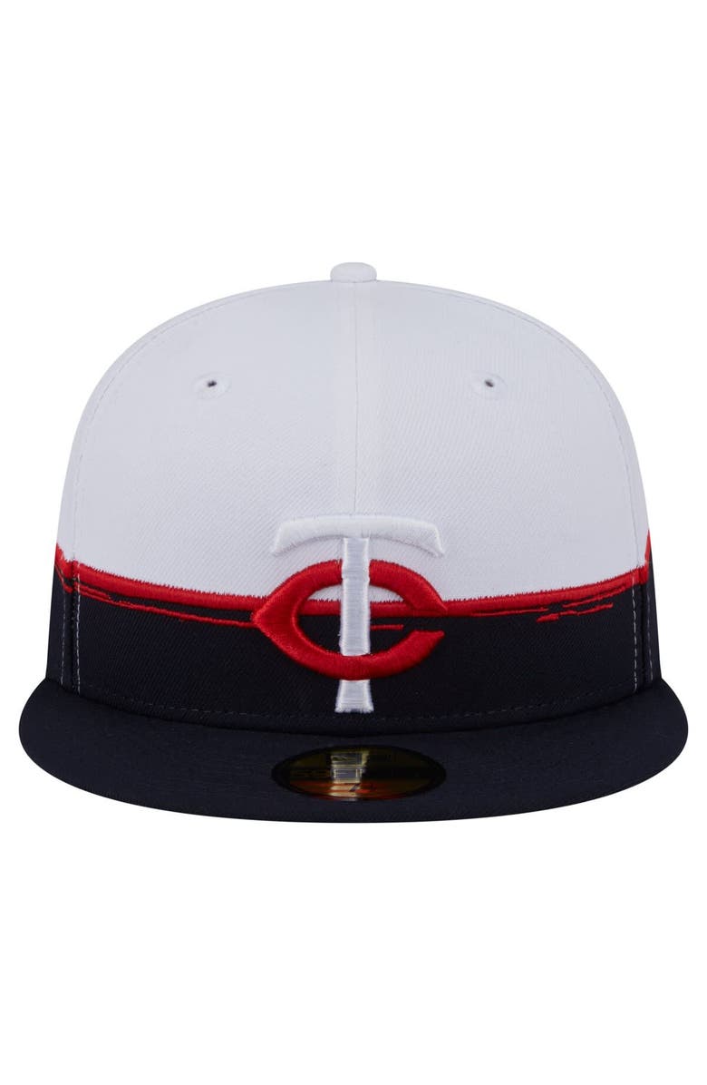 New Era Men's New Era Navy/White Minnesota Twins Paint Stroke 59FIFTY Fitted Hat, Alternate, color, Navy