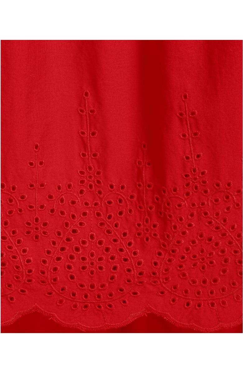 Lands' End Plus Size Tiered Cotton Poplin Eyelet Maxi Dress, Alternate, color, Coral Red Eyelet