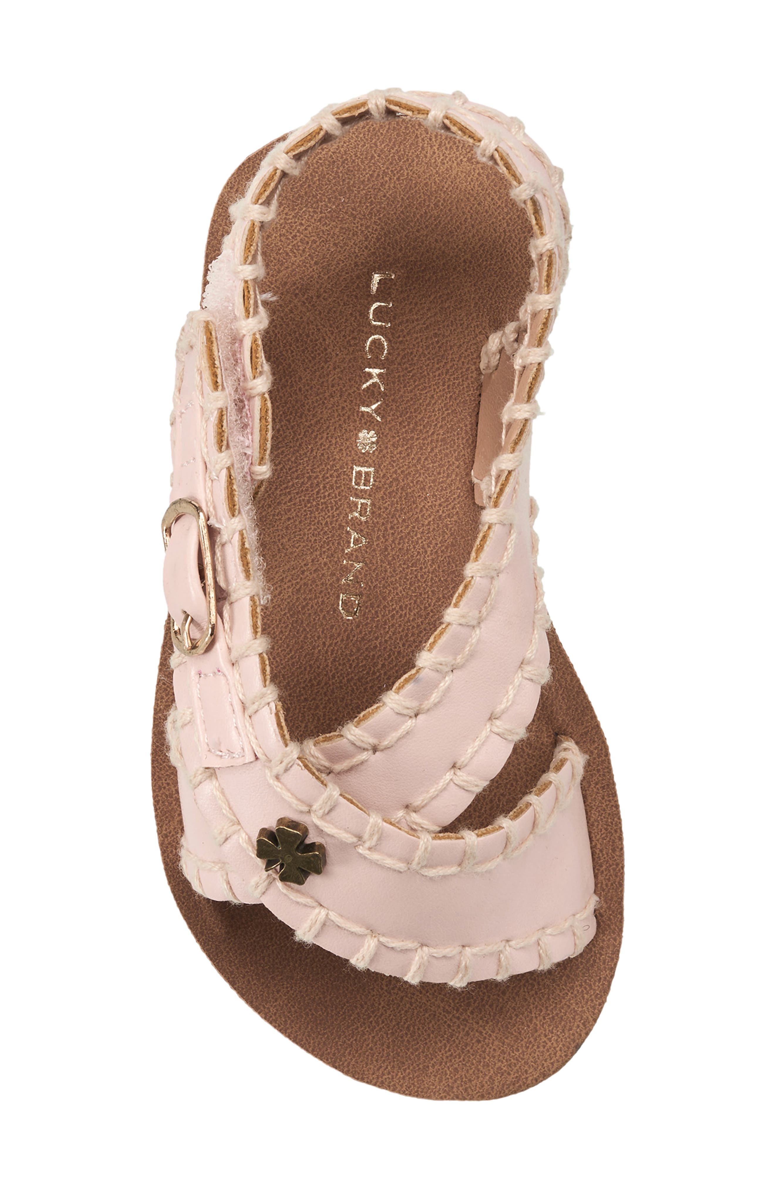 Lucky Brand Kids' Whipstitch Crossover Sandal, Alternate, color, Blush