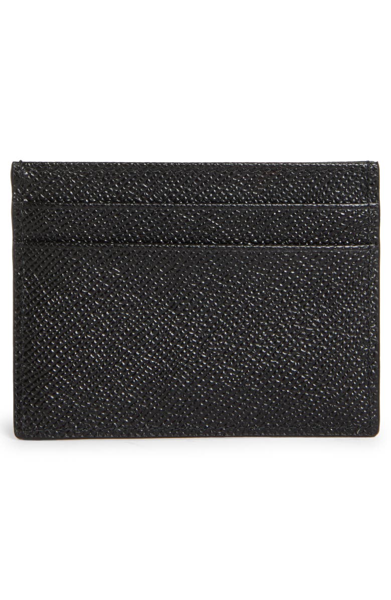 Dolce&Gabbana Logo Plaque Leather Card Case, Alternate, color, Black