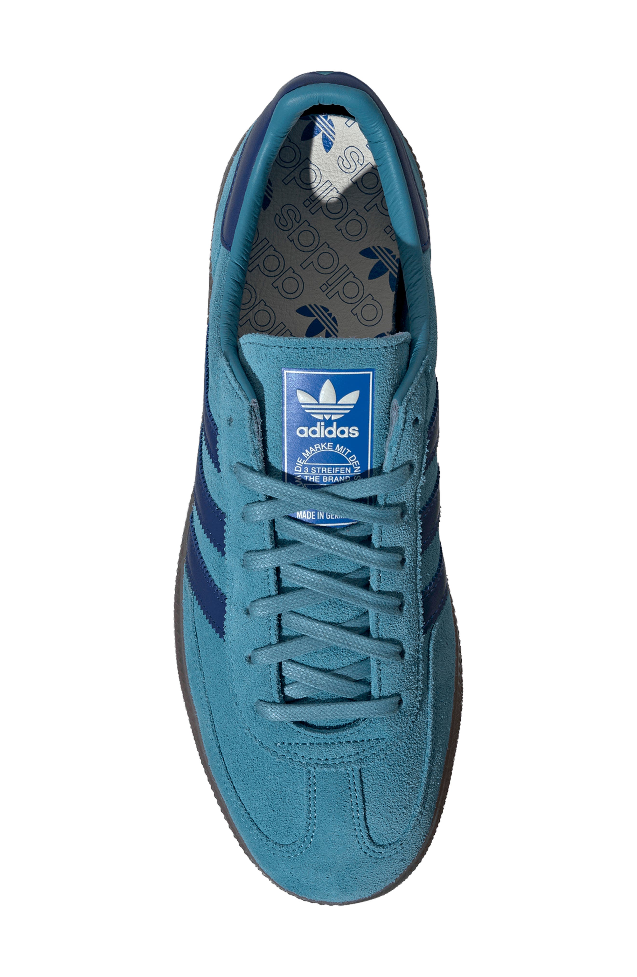 adidas Gender Inclusive Handball Spezial MIG Sneaker, Alternate, color, Tactile Steel/ Royal Blue/ Gum