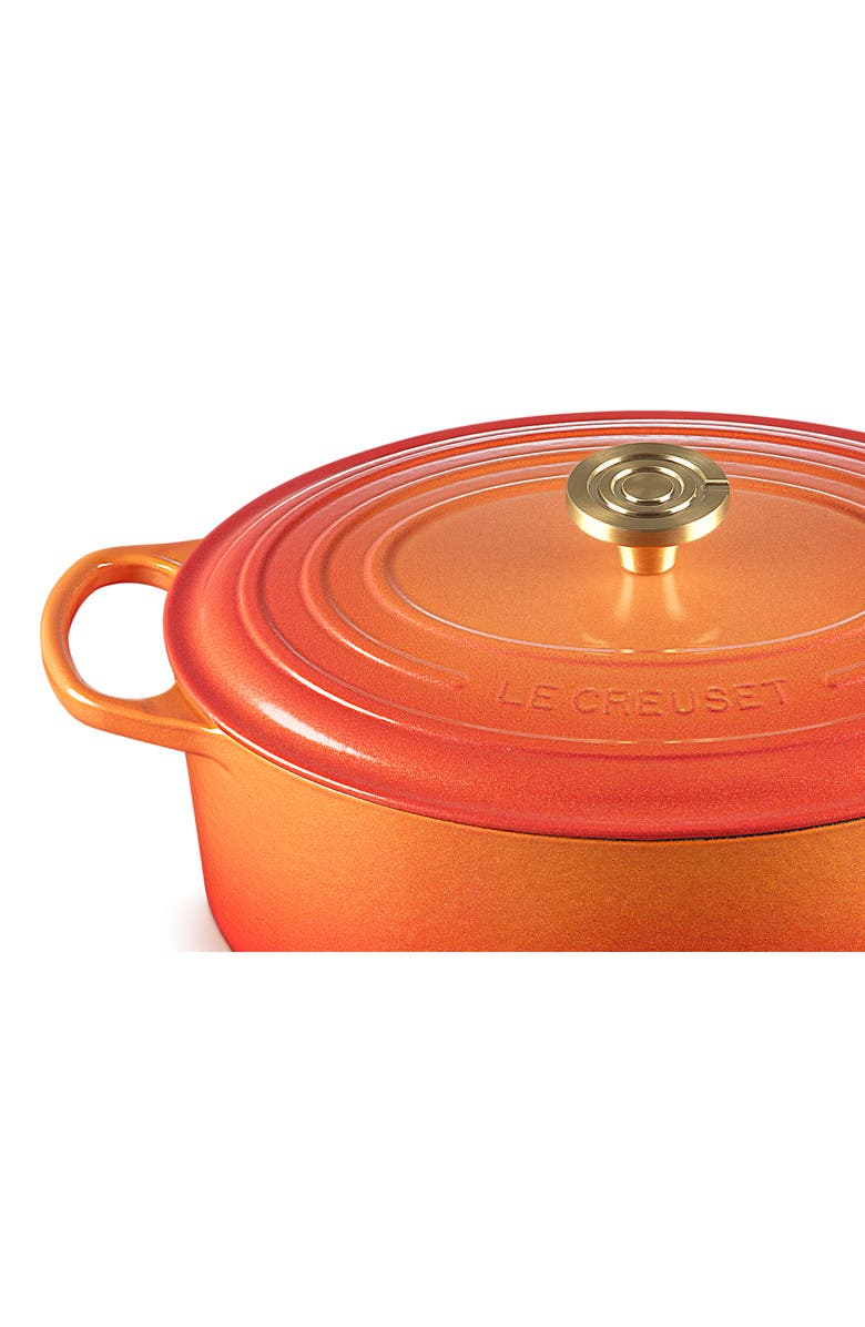 Le Creuset Signature 6.75-Quart Oval Enamel Cast Iron Dutch Oven with Lid, Alternate, color, Flamme Doree