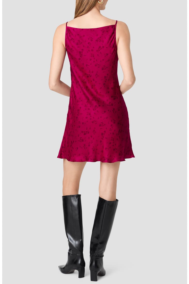 Oona Floral Print Satin Minidress, Alternate, color, CELESTE FLEUR