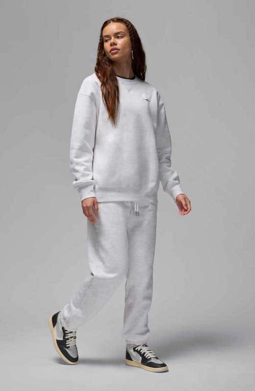 Shop Jordan Flight Fleece Crewneck Sweatshirt In Birch Heather