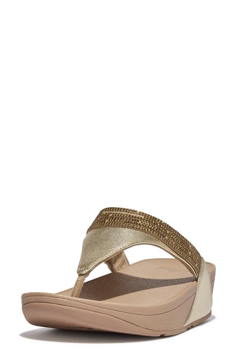 Lulu Crystal Leather Wedge Sandal (Women)