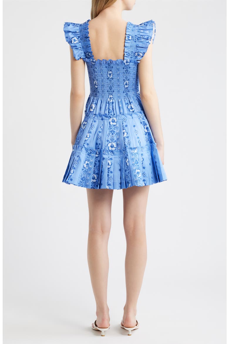 The Smocked Nap Minidress, Alternate, color, ARCADIA BORDER BLUE