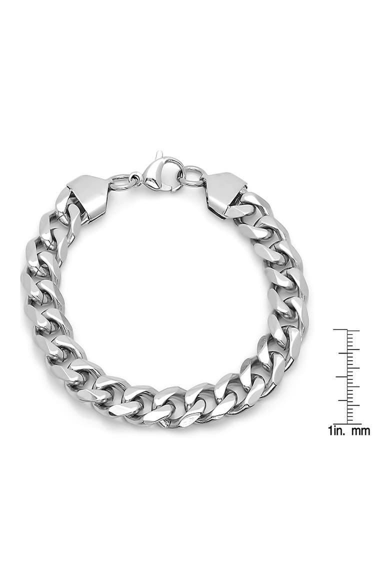 Men's Stainless Steel 8.5" Curb Chain Bracelet, Alternate, color, METALLIC
