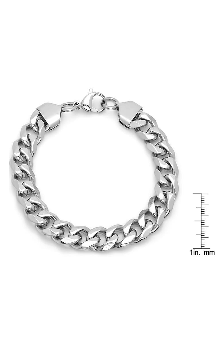 STEELTIME Men's Stainless Steel 8.5" Curb Chain Bracelet, Alternate, color, Metallic