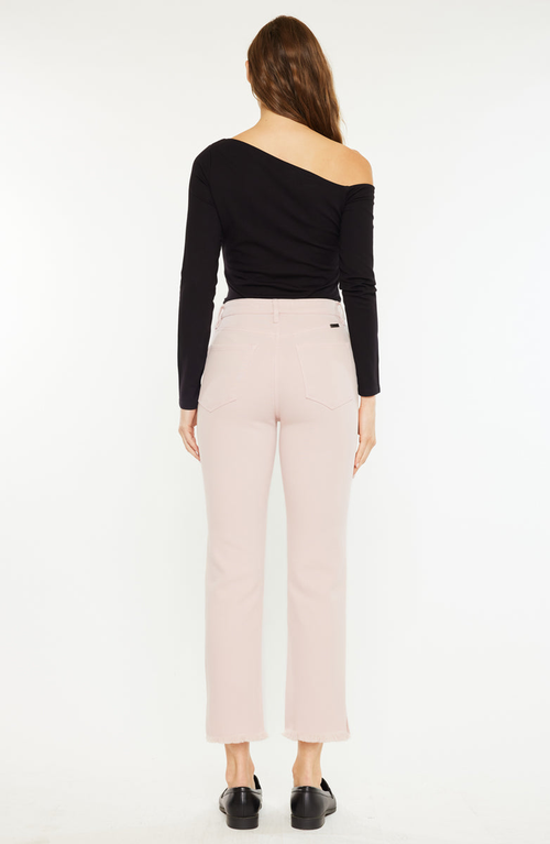 Kancan Tiana High Rise Slim Straight Jeans In Pink