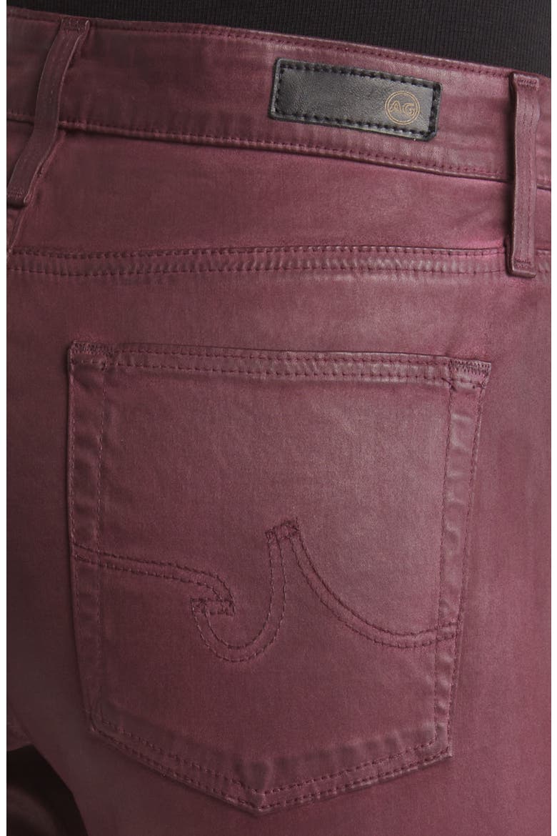 The Farrah High Rise Skinny Jeans, Alternate, color, LEATHERETTE LIGHT MAROON PEAK