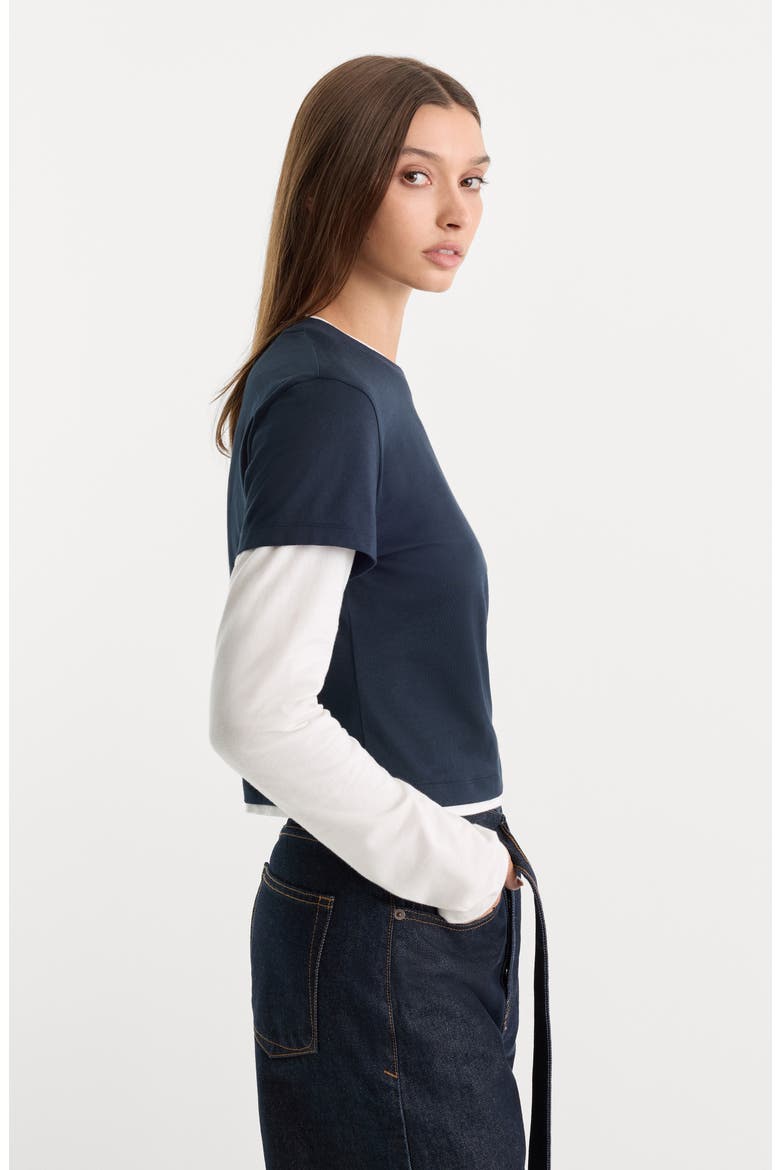 The Combo Layered T-Shirt, Alternate, color, NAVY WITH CHALK