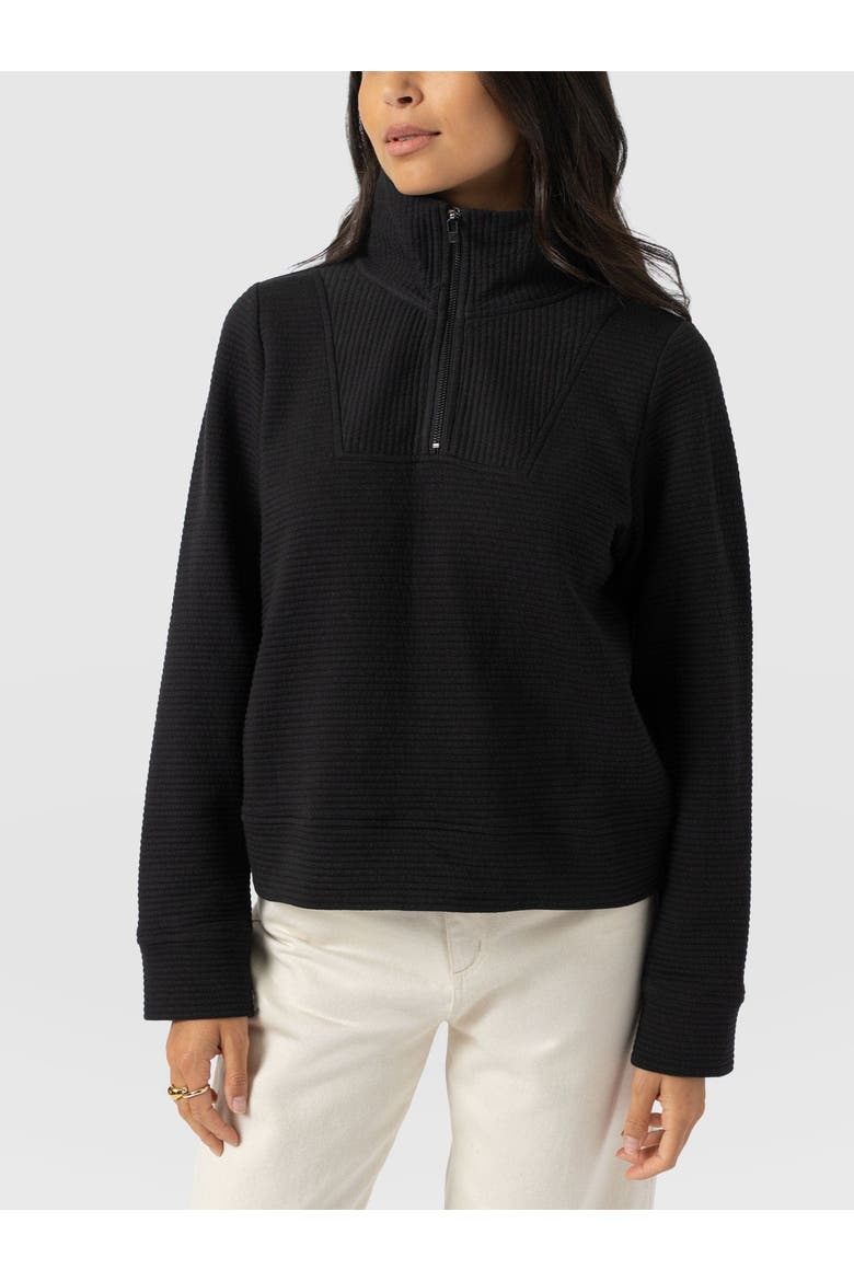 Halsey Quarter Zip, Alternate, color, Black Ottoman