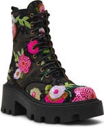 Betsey Johnson Zina Sequin Lace Combat Boot