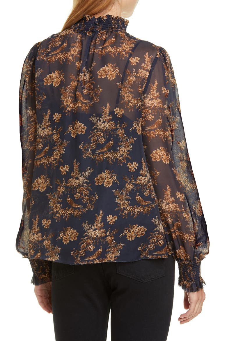 The Willa Silk Blouse, Alternate, color, TOILE PRINT
