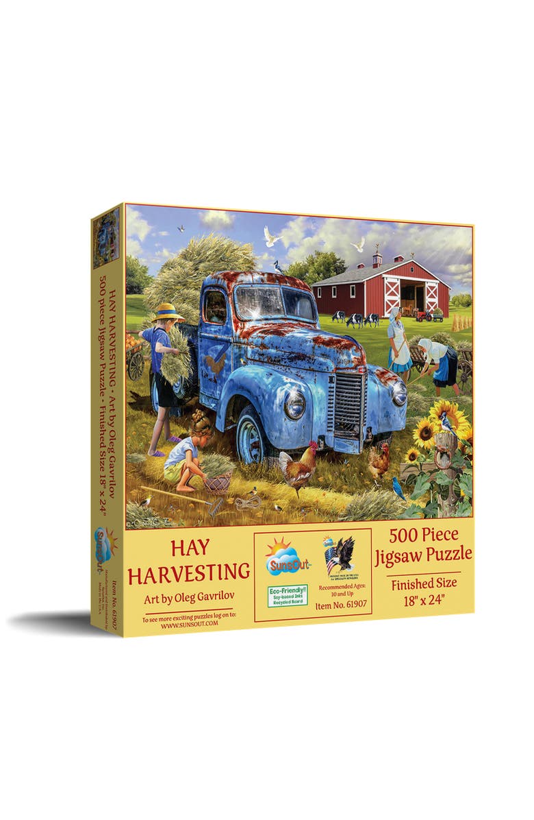 Sunsout Hay Harvestng 500 piece Jigsaw Puzzle for Adults, Main, color, Multicolor