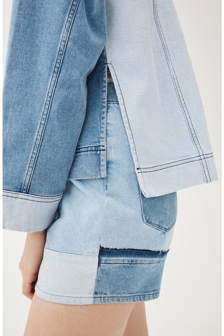 x KSENIASCHNAIDER Kaia Denim Shorts, Alternate, color, PATCHWORK