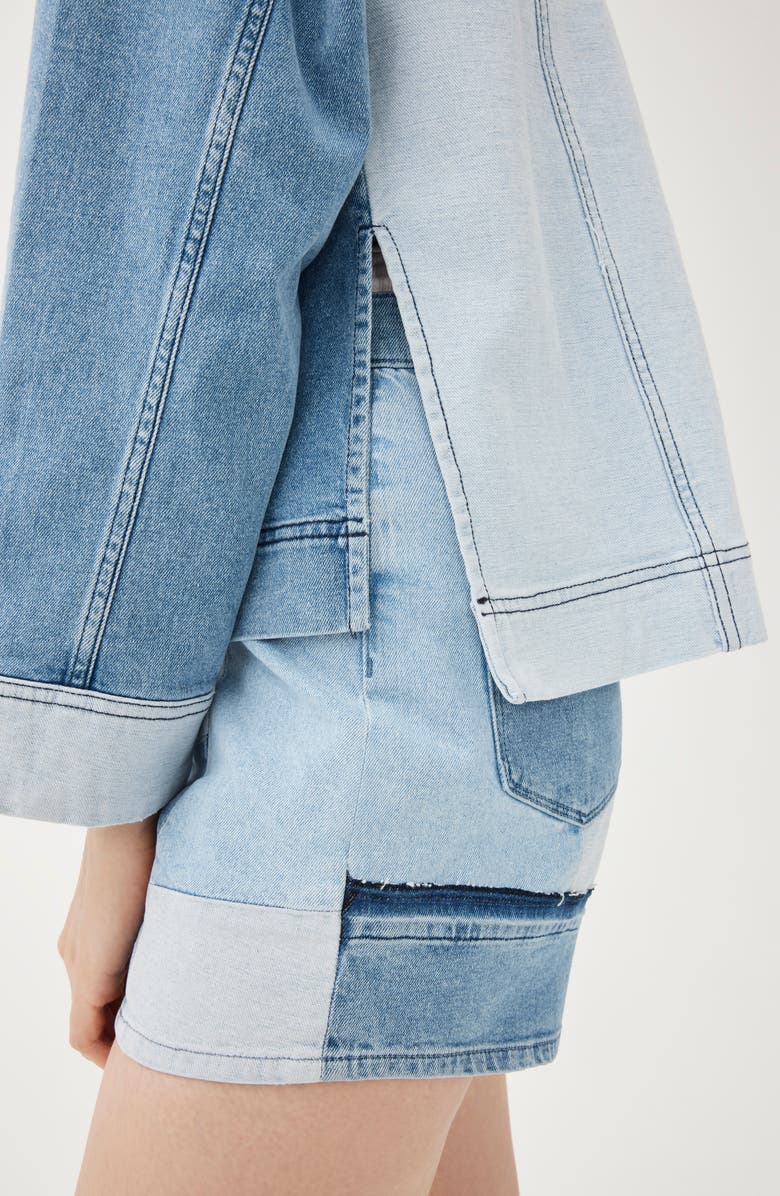 DL1961 x KSENIASCHNAIDER Kaia Denim Shorts, Alternate, color, Patchwork