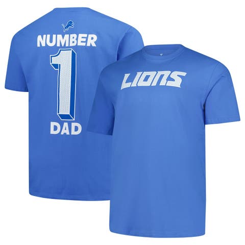 Men's Fanatics  Blue Detroit Lions Big & Tall Number One Dad T-Shirt