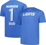 FANATICS Men's Fanatics Blue Detroit Lions Big & Tall Number One Dad T-Shirt