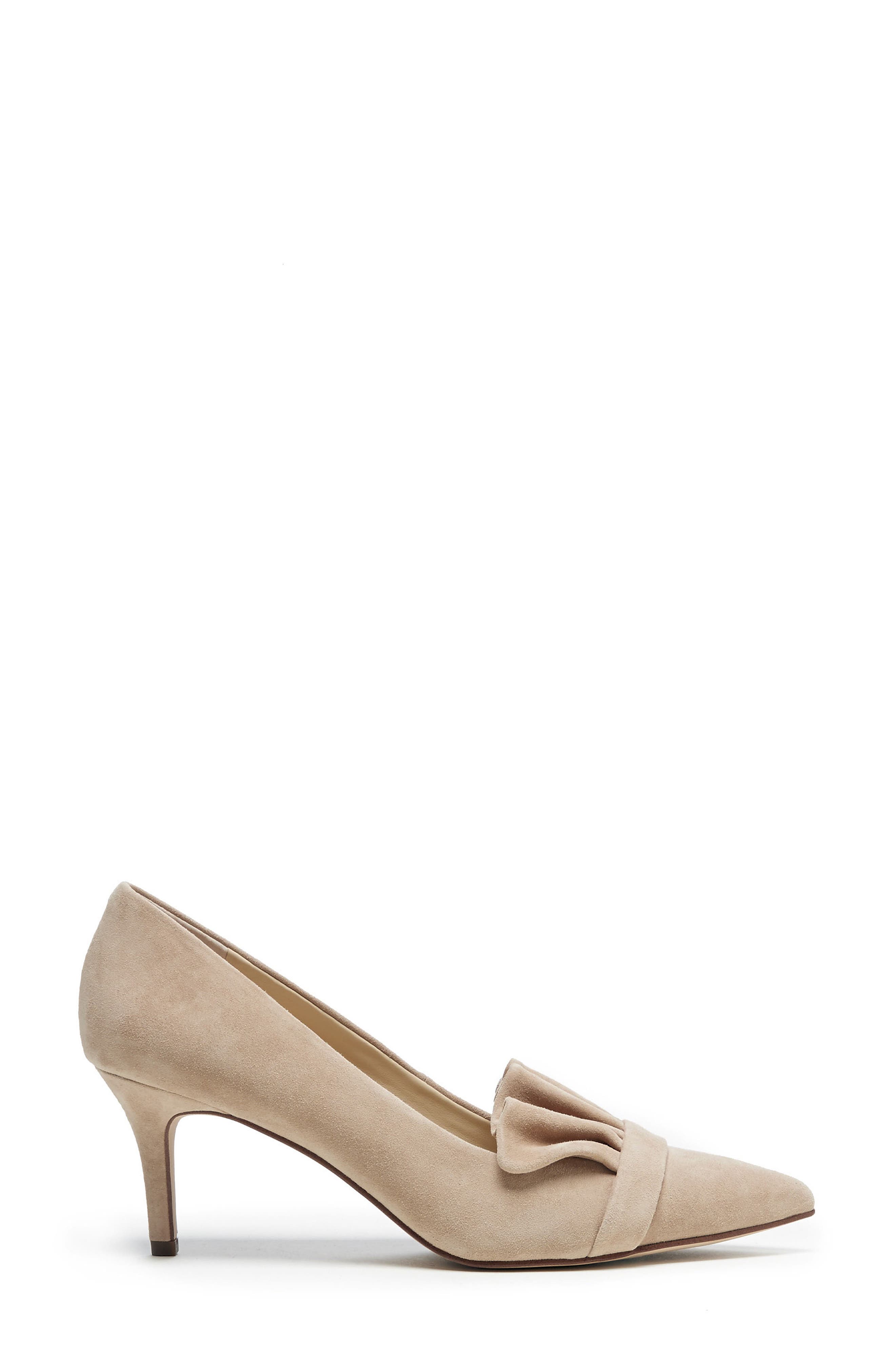 Darbia Ruffle Pointy Toe Pump, Alternate, color, TAN SUEDE