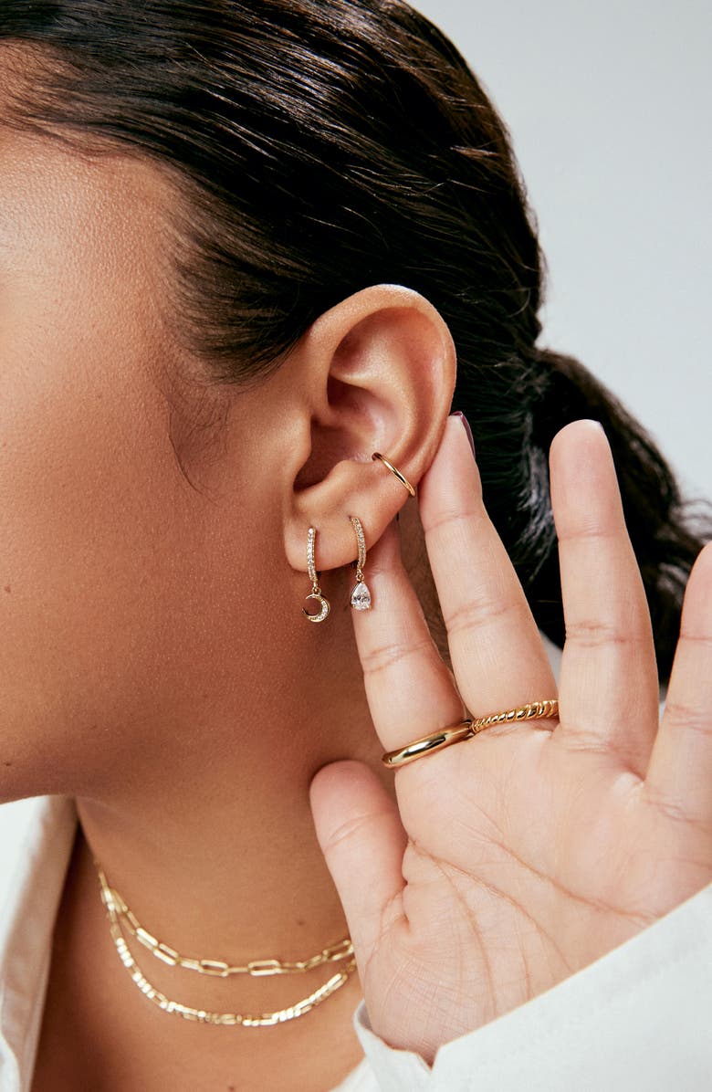 Ana Luisa Delicate Huggie Hoops - Elise, Alternate, color, Gold