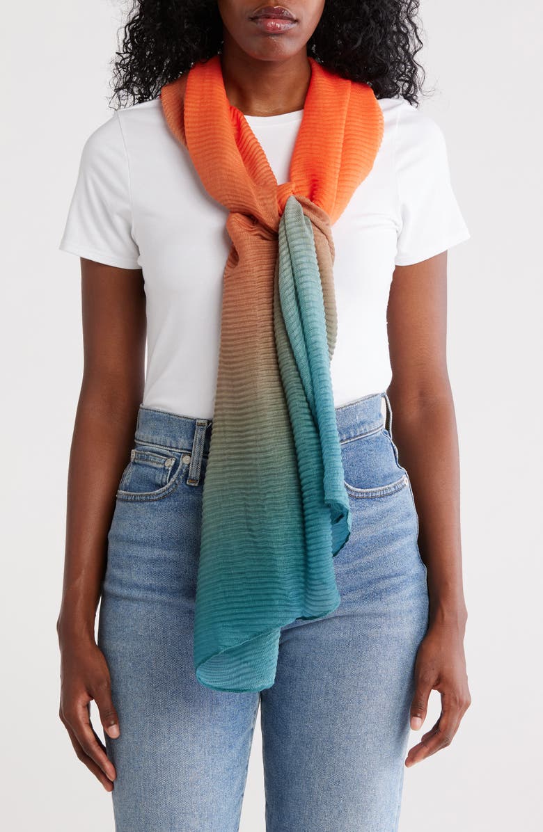 Ombré Pleated Wrap Scarf