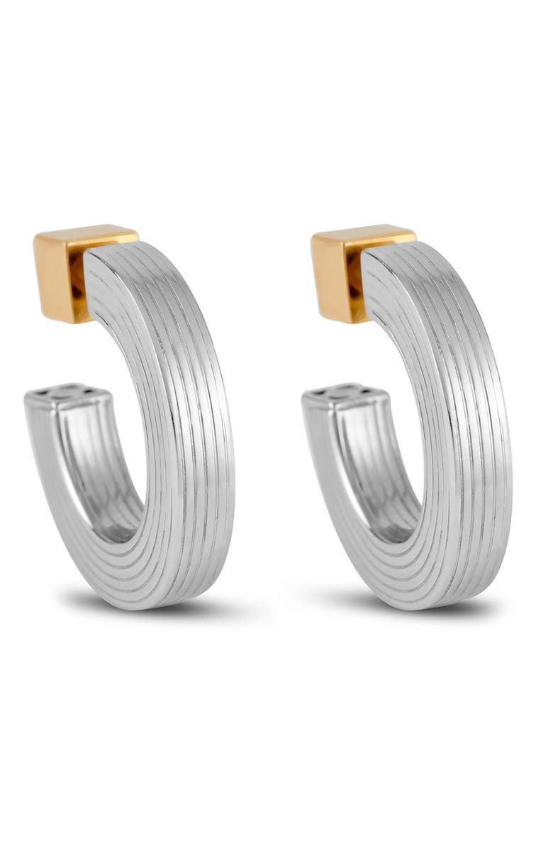 IVI Los Angeles Small Signore Hollow Hoop Earrings, Main, color, Silver