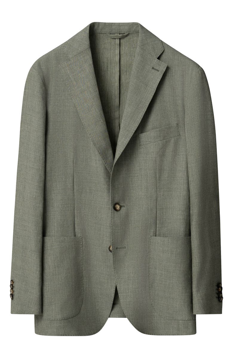 Eton Wool & Silk Soft Jacket, Alternate, color, Medium Green