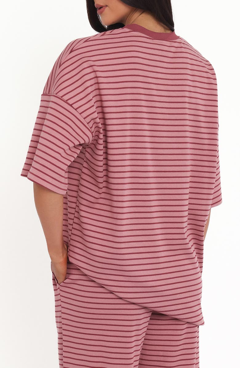 Petal & Pup Wilda Oversize Stripe T-Shirt, Alternate, color, Pink Red Stripe