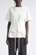 McQueen Cotton Jersey Corset T-Shirt