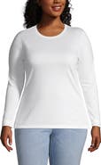 Lands' End Relaxed Supima Cotton Long Sleeve Crew Neck T-Shirt
