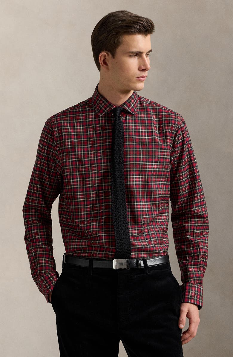 Polo Ralph Lauren Classic Fit Plaid Cotton Twill Button-Up Shirt, Alternate, color, Red Green Multi
